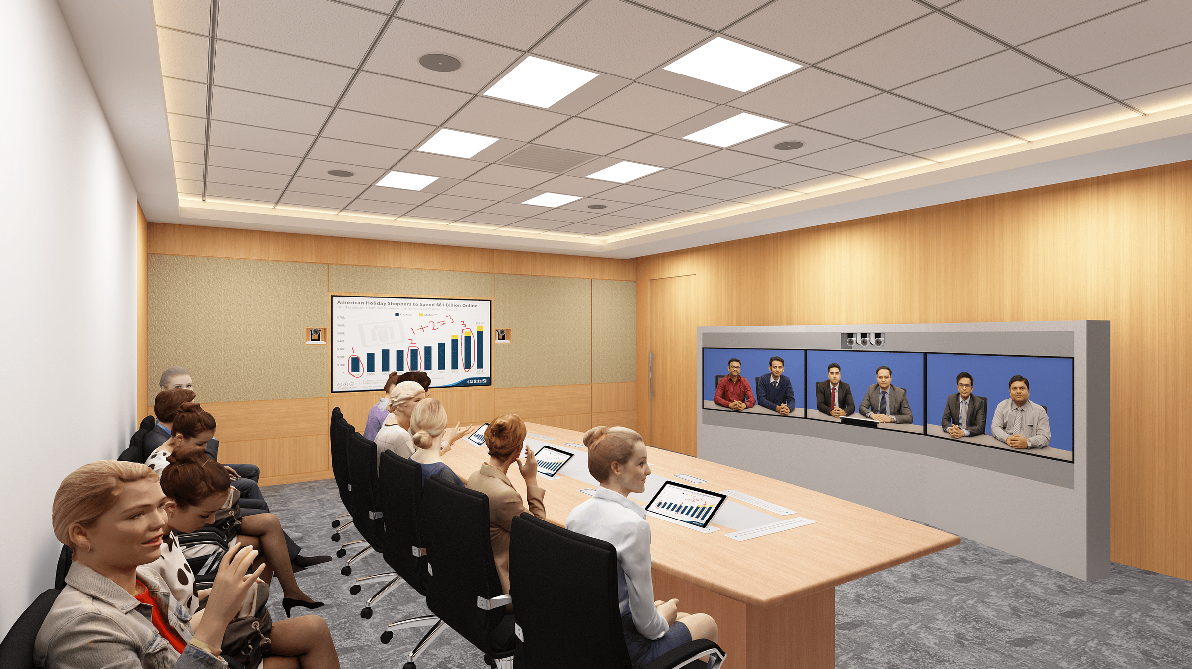 Ultra Immersive Two-in-One 13 PAX Telepresence Board Rooms