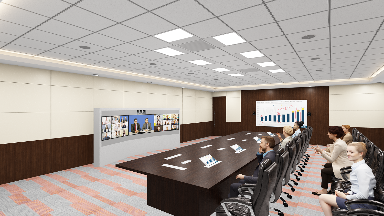 Ultra Immersive Two-in-One 13 PAX Telepresence Board Rooms