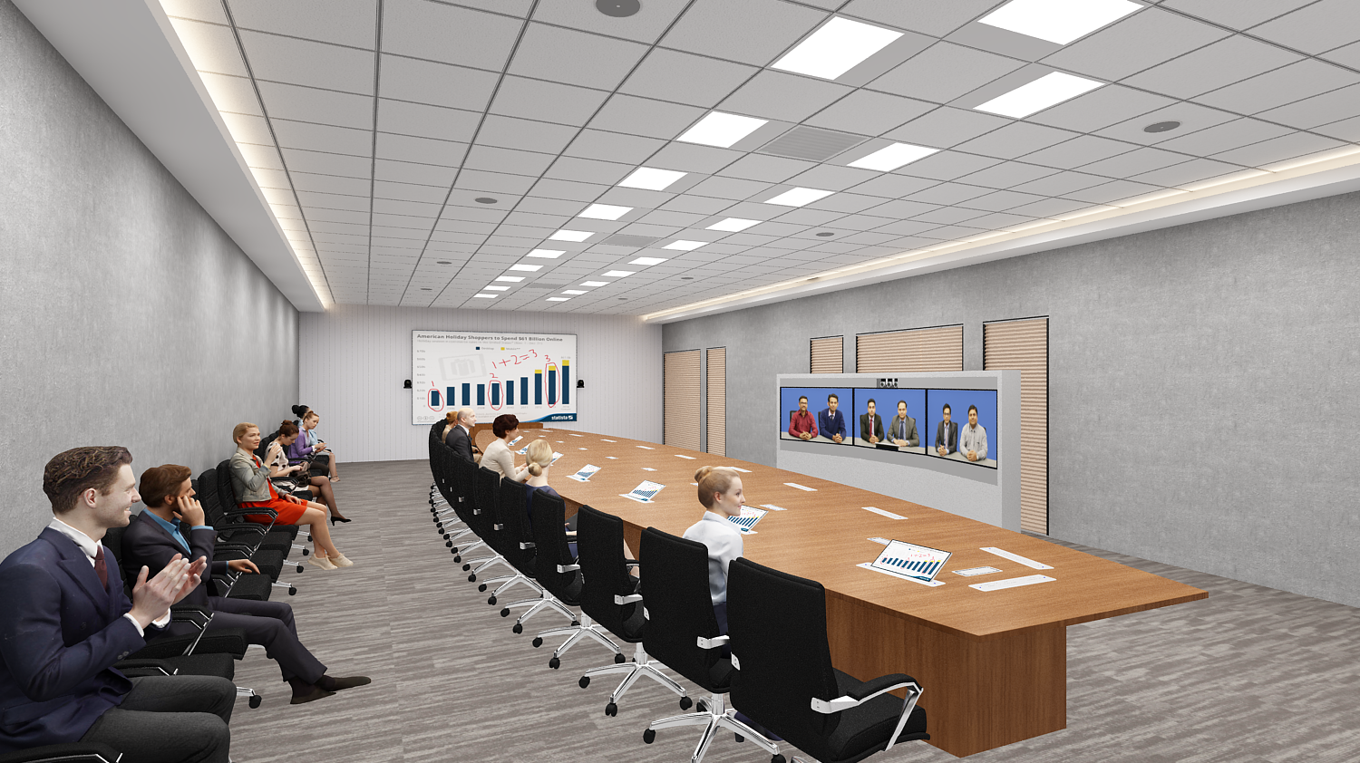 Ultra Immersive Two-in-One 37 PAX Telepresence Board Rooms 